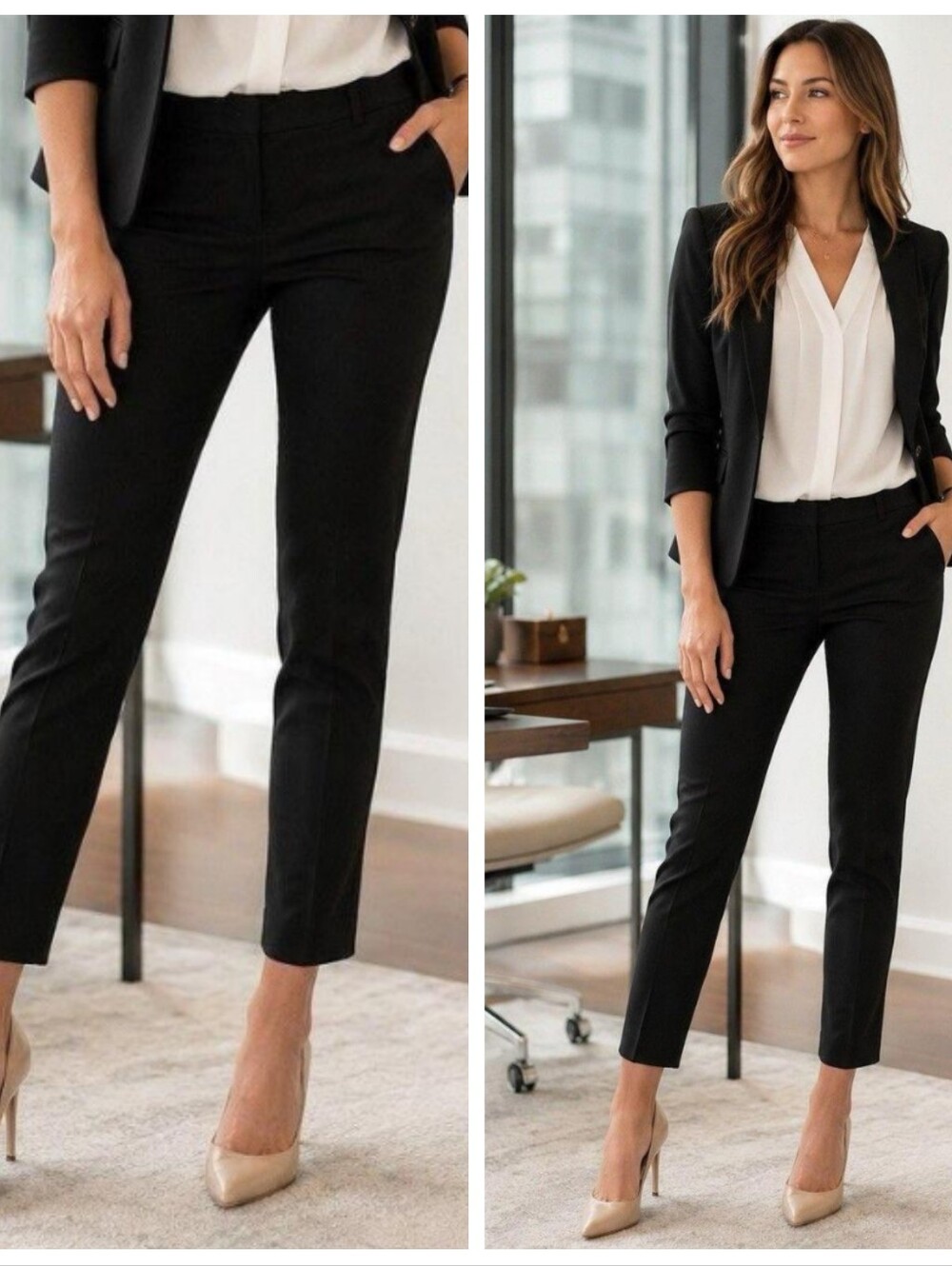 NWT The Limited Slim Ankle Black Tailored Pants Women's 8 Petite Officecore Work